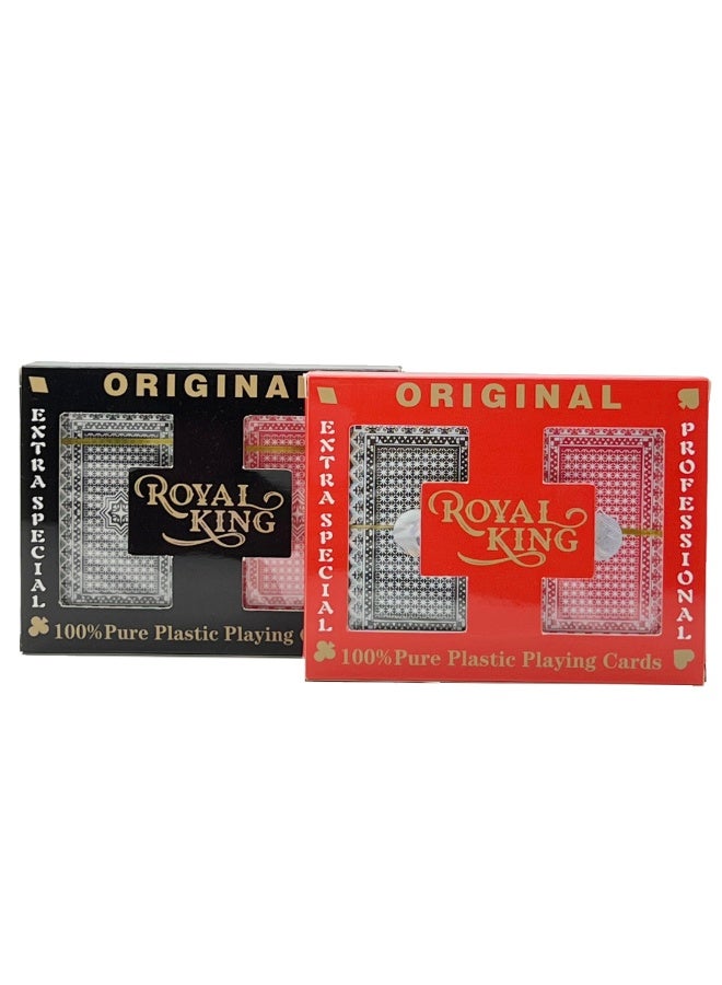 Royal King Royal PG005-4 Non- Toxic Washable, All Plastic Playing Cards - Twin Pack - Image 1